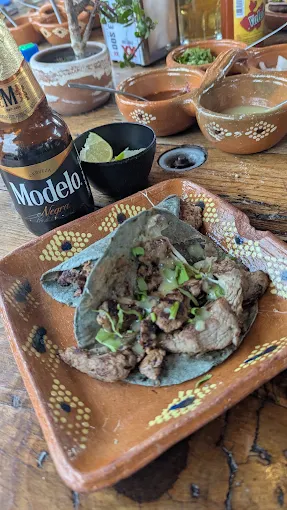 Tacos servidos con cebolla y cilantro
